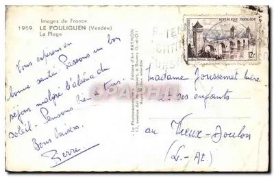 Le Pouliguen (Vendée) — A Praia — Edição d'Art Raymon — Verso