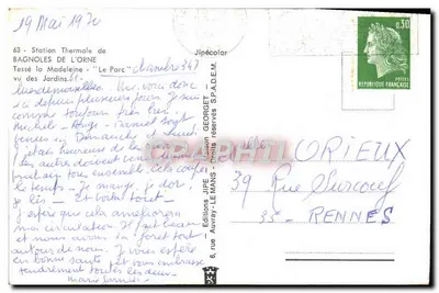 Le Parc — Estação Termal de Bagnolles-de-l'Orne — Edições Jipécolor — Verso