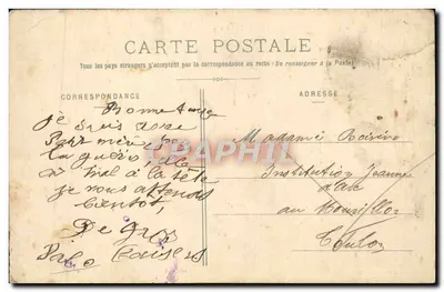 Bilhete postal antigo Torre Redonda Castelo de Blonay — Verso