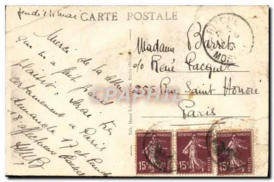 Bilhete postal antigo Bitche Vista Geral — Verso