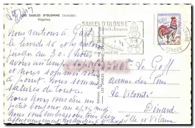 Les Sables-d'Olonne — Regaty — Wydawnictwo P. Marquin — Rewers