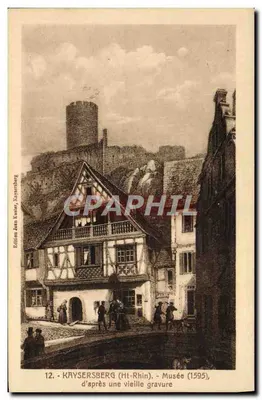 KAYSERSBERG (Ht-Rhin) — vista do castelo e de uma casa com colmios — Edição Jean Koster, Kaysersberg, n°12