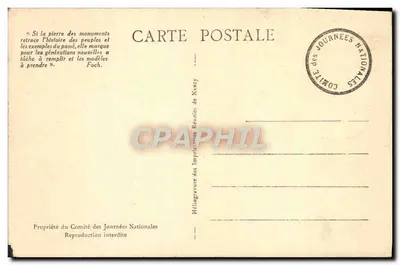 Días Nacionales de Julio 1929 — Lorette, Douaumont, Dormans, Vieil Armand — Heliografía del Comité de los Días Nacionales — Reverso