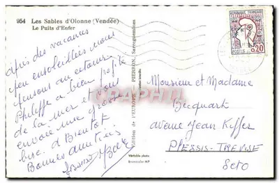Les Sables d'Olonne (Vendée) — Le Puits d'Enfer — Wydawnictwo Europejskie, Sarreguemines — Rewers