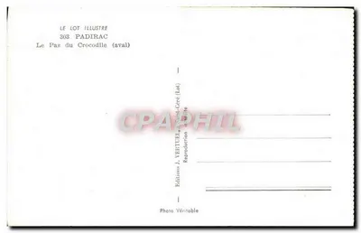 Le Pas du Crocodile (aval) — Padirac — Wydawnictwo J. Vertuël (Lot) — Rewers