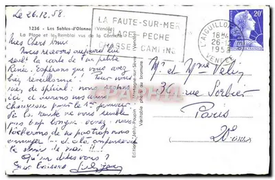 La Plage et le Remblai à La Faute-sur-Mer — vue de la Corniche — JELY — Verso