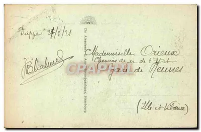 Las Falaises, la iglesia de San Jacobo y las torres — Dép. 57 — Editor: Cie Alsacienne d'Arts Phonographiques, Estrasburgo — Reverso