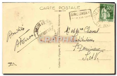 Ballon d'Alsace (Wys. 1256 m.) — Widok na Chalet Bonaparte i Grand Hôtel — Karty La Cigogne, Strasbourg — Rewers