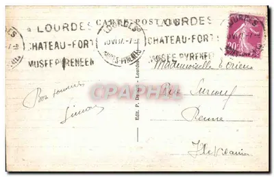 Lourdes — Miasto, widok z Pic du Jer — Wydawca P. Dallet, nr 110 — Rewers