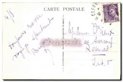Piqueteamento de ovelhas aos pés do Puy-de-Dôme (Alt. 1.465 m.) — A Auvergne — G.D'O 590 — Verso