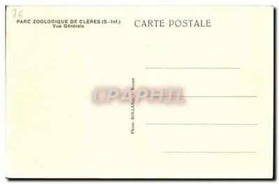 Parque Zoológico de Clères (Sul-Inferior) — Vista Geral — Foto Rolland, Rouen — Verso