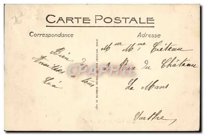 Stara pocztówka Rouen Most Kornet i Katedra — Rewers