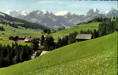 Paisaż alpejski — Saasenmösler, Diablerets, Staldenflühe, Meiel, Rüblihorn — Photoglob-Wehri AG, Zurych