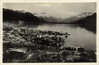 Vevey — Vista tirada do Monte Pélerin — Édition Art. Perrot, Lausanne, n° 3810