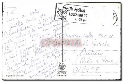 Stary Lausanne — Schody Rynek i Katedra — Wydawnictwo Jaeger Genève n°7435 — Rewers