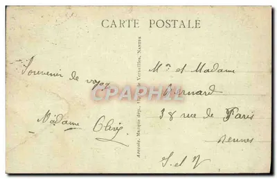 Stara pocztówka Laval Moulin na Mayenne w Boolz — Rewers