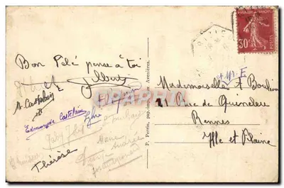 Glandieu-Saint-Benoit (Ain) — La cascada superior — P. Perrin, pap. imp. aux Avenières — Reverso