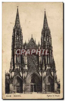 Kościół Świętego Ouena — Rouen — Wydawca: Cie des Arts Photomécaniques - Strasbourg-Schiltigheim, nr ND.23