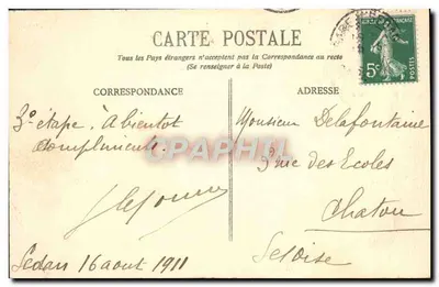 Bazeilles — A Cripta ou Ossuário — Editor: J. Pierreon, Sedan — Verso