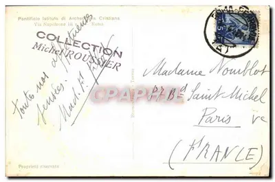 Bilhete postal moderno Catacombe de Callisto Facciata della Cella tricora — Verso