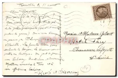 Trouville-Reine des Plages — A Praia e os Jardins — Bilhete postal antigo n°813 — Verso