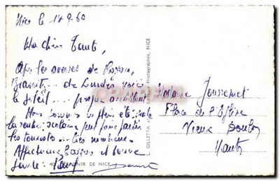 Widok Nicei — Pamiątka z Nicei — Wydawca L. Gilletta, Nicea — Rewers