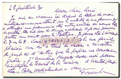 Ballalauges, Le Signal — widok drogi z sosnami i górami na tle — wydawca Marcel Deriaz, Valorbde — Rewers