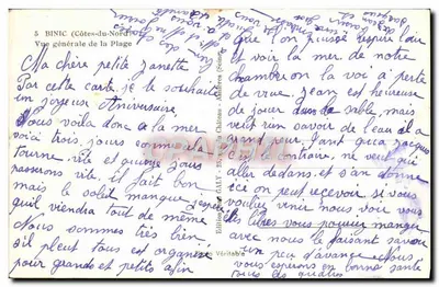 Binic — Vista geral da Praia — Edição Galy — Verso