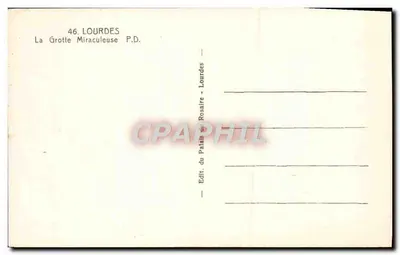 Jaskinia Cudotwórcza — Lourdes — Wydawca Pałacu Rosjan — Rewers