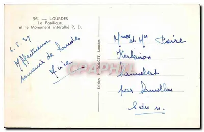 Lourdes — Bazylika i Pomnik Wspólnoty Sojuszu — Wydawnictwo P. DOUCET, Lourdes — Rewers