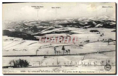Crista das Cévennas no inverno — Vista tirada de St Agrève (Ardèche) — n°5059 — editor Roger Pannier
