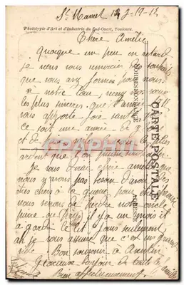 Capitole — Salle des Illustres — (Plafond) Toulouse coopérant à la défense de la France — éditeur Phototypie d'Art et d'Industrie du Sud-Ouest — Verso