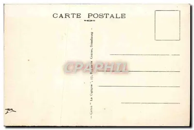 Thann no século XVII — vista histórica — Cartas 'La Cigogne', Strasbourg — Verso
