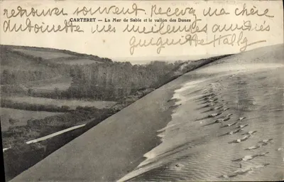 Bilhete postal antigo Carteret O Mar de Areia e o Vale das Dunas