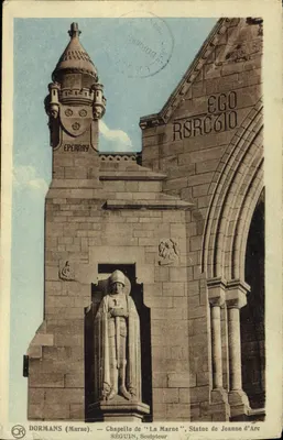 Dormans (Marne) — Chapelle de 'La Marne', Statue de Jeanne d'Arc — Éditeur : EPERNAY