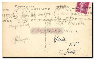 Marseille - Rue de la République — Cinématographe — wydawca LL, nr 48 — Rewers