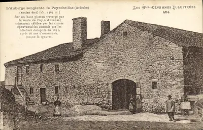 A Auberge Sangrenta de Peyrebeilhe (Ardèche) — estado antigo, alt. 1365 m — Les Hêles-Cévennes Ilustradas 484