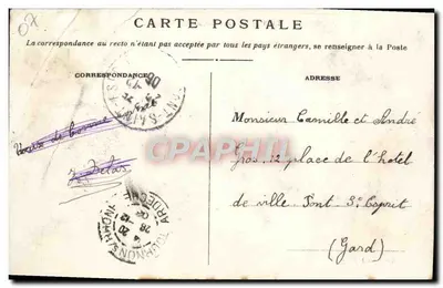Bilhete postal antigo Tain Igreja e Colina do Ermitagem — Verso