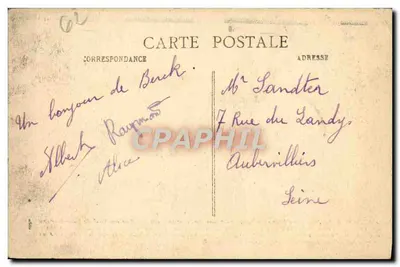 Berck-Plage — As dunas separam o mar da praia, ao norte e ao sul da aglomeração dos chalets — Exposição Colonial 1913 — Verso