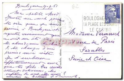 Boulogne-sur-Mer — Vista panoramica verso la cattedrale (dopo la guerra) — Tauxchois — Verso