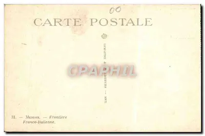 Menton — Fronteira Franco-Italiana — Lemavre & Cie Editores — Verso