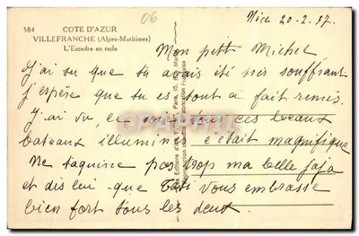 Villefranche-sur-Mer — Flota w przyludku — Wydawnictwo Art Yvot, Paryż — Rewers