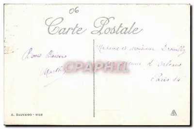 CANNES. Ptaki morskie. Kasyno Miejskie i Wzgórze Konia Rycerza. — N° 314 — Rewers