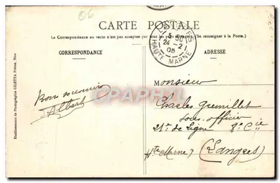 Avenue de la Gare - Café de la Régence — Zbiór Artystyczny — Wydawnictwo Gilelta, Nice, nr 34 — Rewers