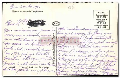 Hotel Ruhl — Nizza — Editore Paris Baubin — Verso
