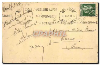 Nice - Plateau du Mont Boron - Widok na Villefranche i Monako — Wydawnictwo « A la Plaïtra » — Rewers