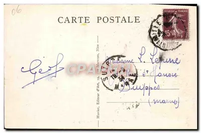 Menton — Wewnętrzna część portu — Munier, wydawca sztuki, Nice, nr 46 — Rewers