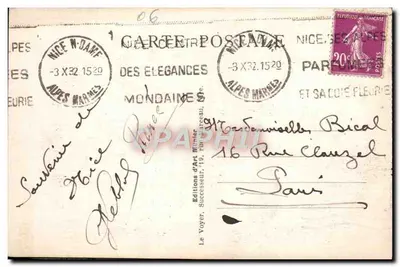 Nice — Promenade dos Ingleses — Foto Munier, n°262 — Verso
