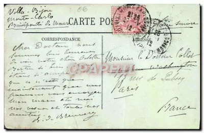 Stara pocztówka Otoczenie Nicei Trasa Grande Corniche z Nicei do Menton — Rewers