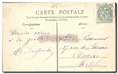 Cartolina d'epoca Lourdes Le Chateau — Verso
